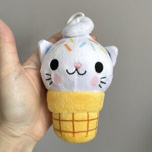 Kitty Cones Plush Key Ring / Purse Charm / Clip - w/ tags